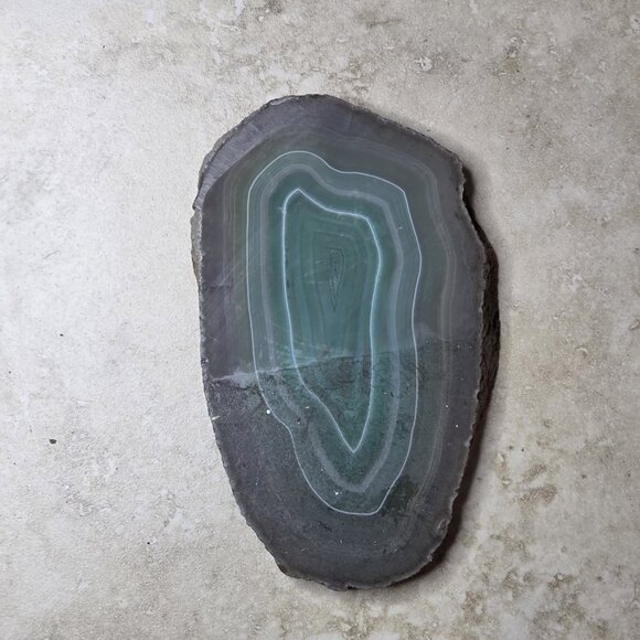 Agate Stone Slice Ashtray Trinket Soap Dish Geode Rock Crystal Polished - Picture 3 of 11